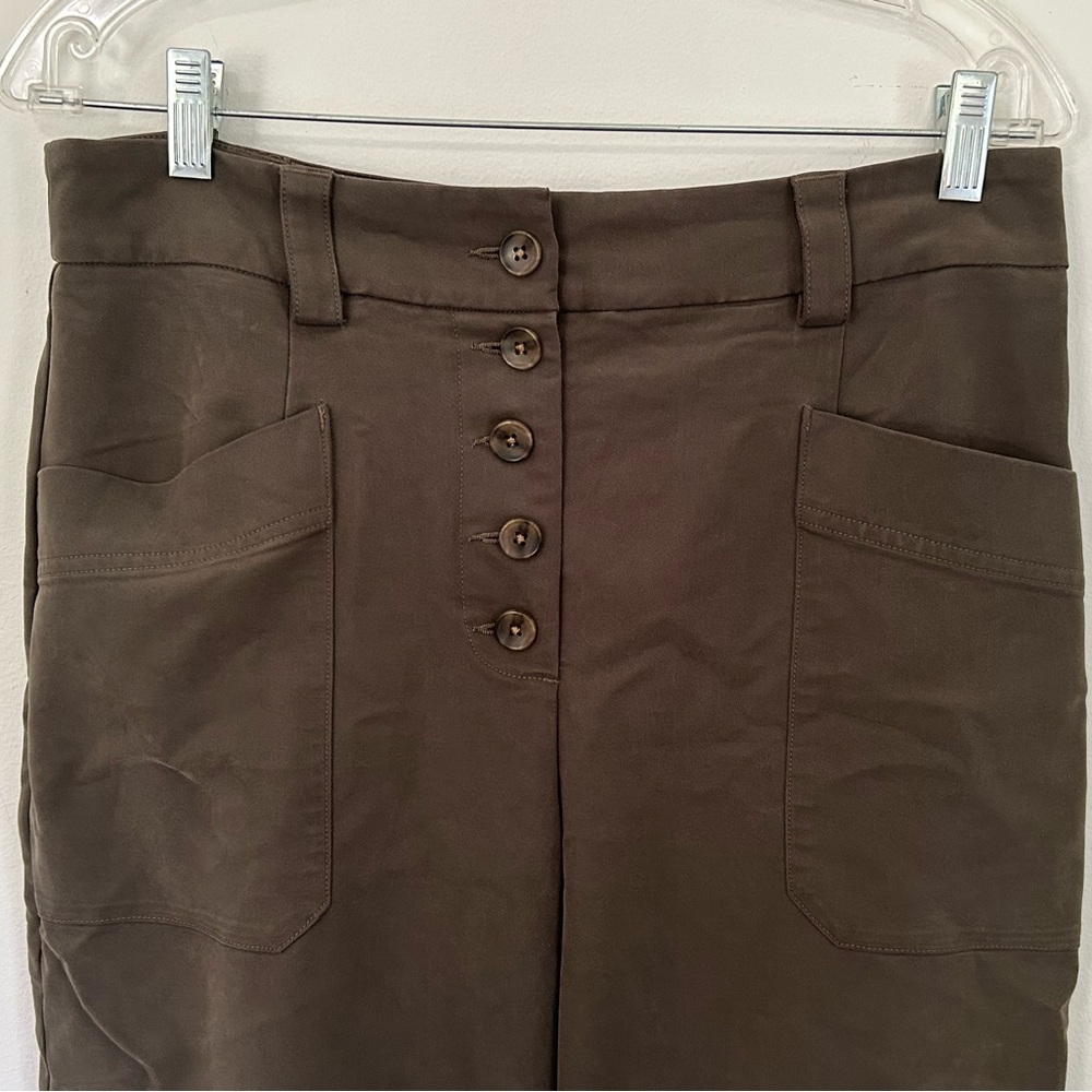 Express Olive Button-Up Trousers